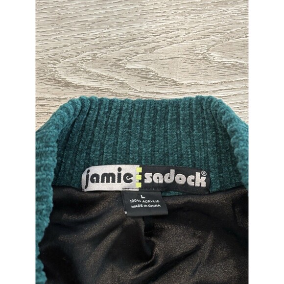 Jamie Sadock Sweater Womens L Green Full Zip Thick Knit Lined Golf Casual - Picture 5 of 8
